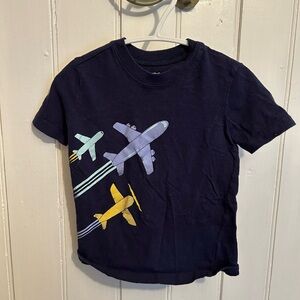 (3/$20) Carters 18m navy blue airplane shirt sleeve graphic T-shirt